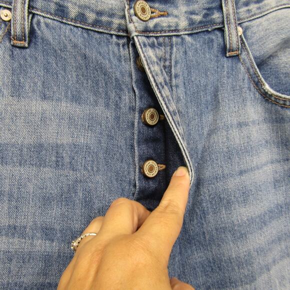Kancan Jeans Size 15 31 High Rise Ankle Straight Button Fly Distressed Knees - Picture 11 of 11